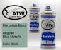 Preview: Mercedes-Benz, Aegean Blue Metallic, 946 / 5946: 400ml Sprühdose + 400ml Klarlack - Set, von ATW Autoteile West.